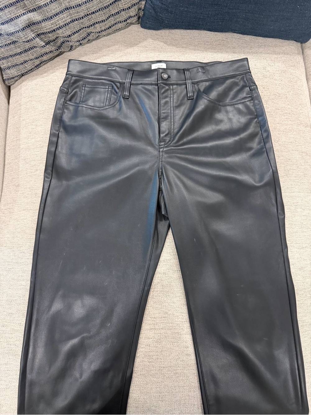 JCrew Black Faux Leather Jeans -